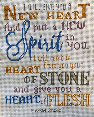 A NEW HEART cross stitch design